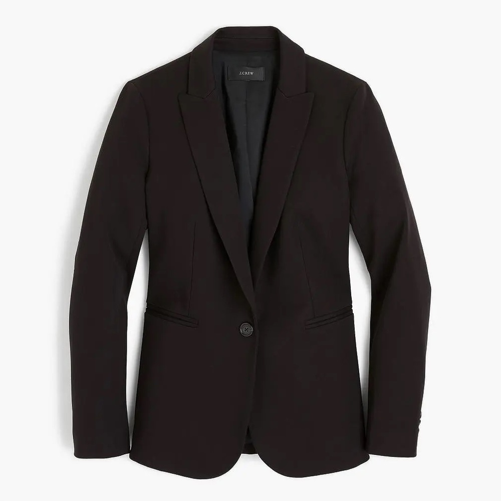 J. Crew Parke Blazer in Bi Stretch Cotton, Sz. 4 Tall, Black